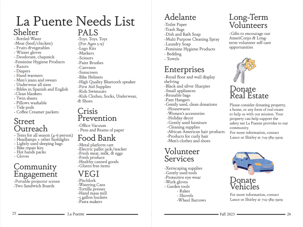 Needs List – La Puente